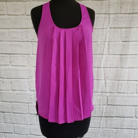 Rachel Roy purple pleated front tank top - Picture 1 of 6